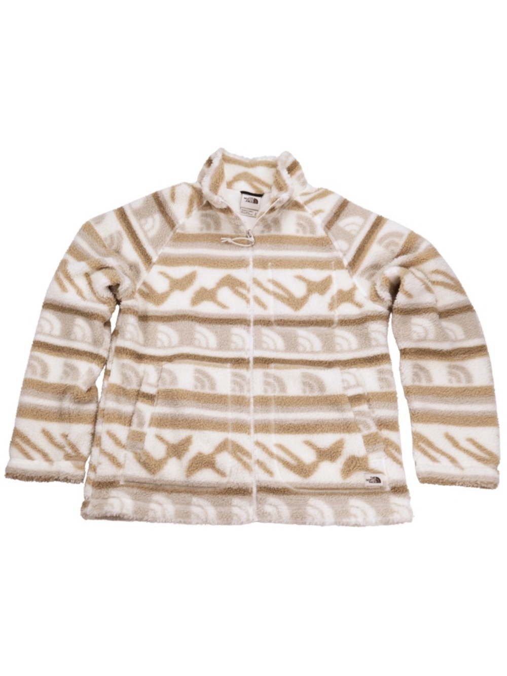 The North Face Sherpa Fleece Jacket Medium Tan Cream Full Zip Cozy
